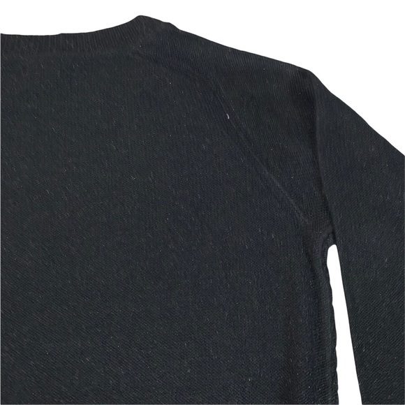 Lissy size XL black shimmer crew neck long sleeve sweater with tie waist accent - Picture 14 of 14